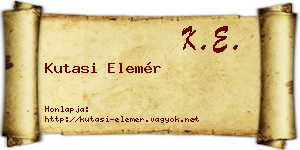 Kutasi Elemér névjegykártya