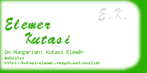 elemer kutasi business card