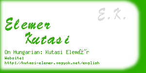 elemer kutasi business card